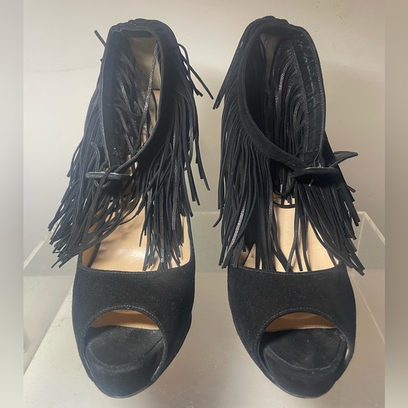 Christian Louboutin Short tina fringe suede sz 37.5 made in italy - Picture 8 of 16